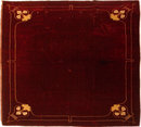 19th Century Embroidery on Red Crushed Velvet