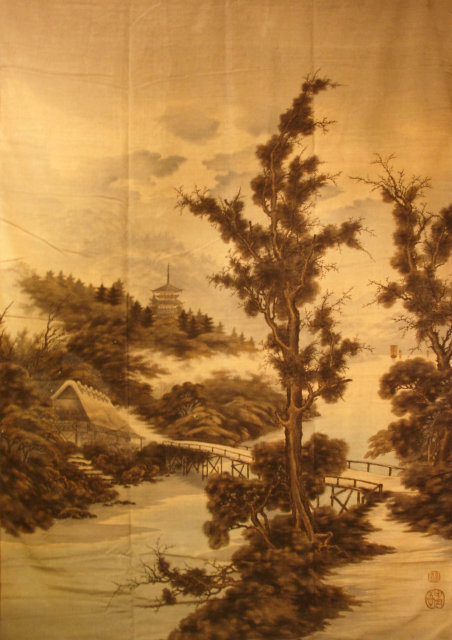 19th Century Japanese Silk Tapestry