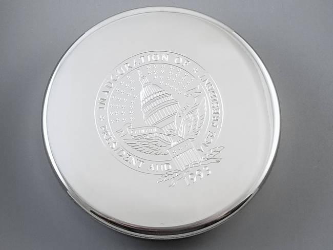 President William Jefferson Clinton vice president Albert Arnold Gore collectible keepsake inaugural pewter jewelry box by Salisbury