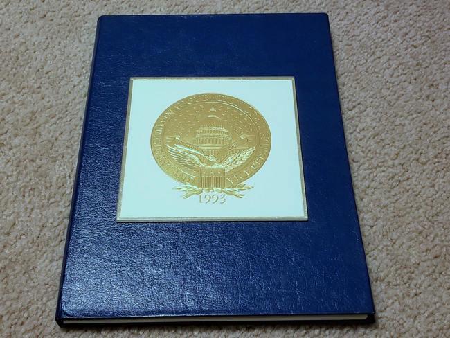 President William Jefferson Clinton vice president Albert Gore collectible keepsake inaugural blue leatherette bound notebook embossed seal