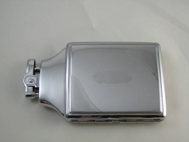 Cigarette case lighter Ronson chrome vintage Art Deco M63 C&E unused, new old stock, nos, tobacciana, smoking, collectibles, man cave