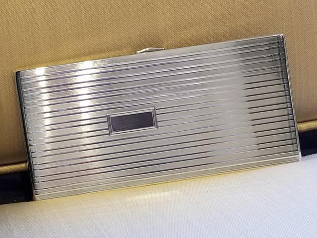 7.2 ounce Vintage Art Deco signed Napier sterling silver cigarette case, tobacciana, smoking, wallet, business card case, bill fold