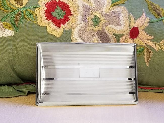 4.7 ounce vintage Art Deco signed Watrous sterling silver cigarette case, smoking, tobacciana, business card case