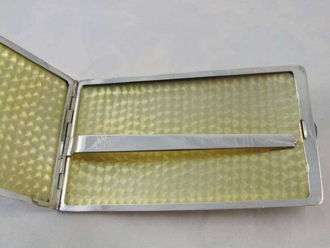 4.7 ounce vintage Art Deco signed Watrous sterling silver cigarette case, smoking, tobacciana, business card case