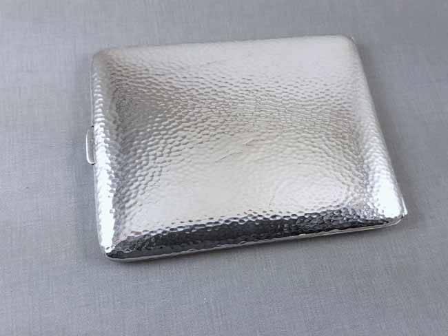 4.2 ounce Vintage Art Deco signed Napier sterling silver 14K rose and yellow gold cigarette case, tobacciana, smoking, business card case