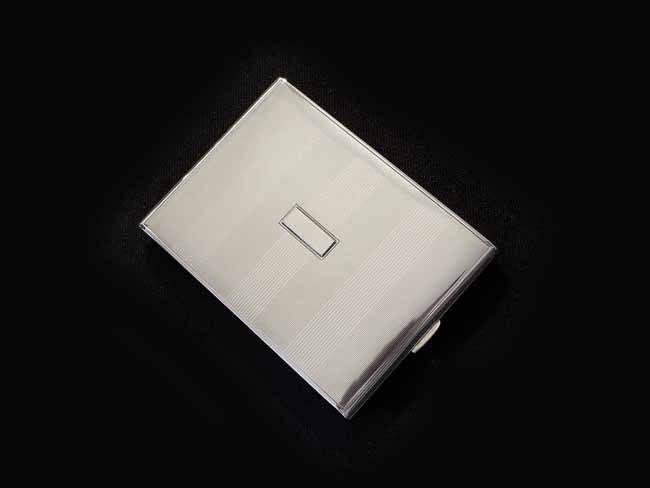 3.8 ounce Vintage Art Deco signed R. Blackinton sterling silver cigarette case, tobacciana, smoking, business card case