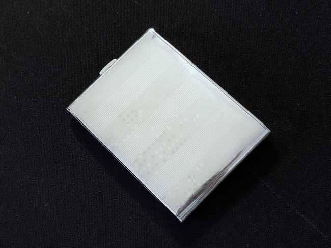 3.8 ounce Vintage Art Deco signed R. Blackinton sterling silver cigarette case, tobacciana, smoking, business card case