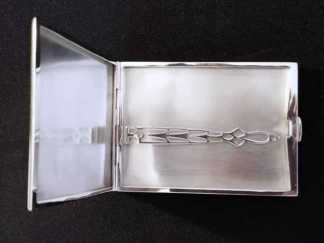 3.8 ounce Vintage Art Deco signed R. Blackinton sterling silver cigarette case, tobacciana, smoking, business card case