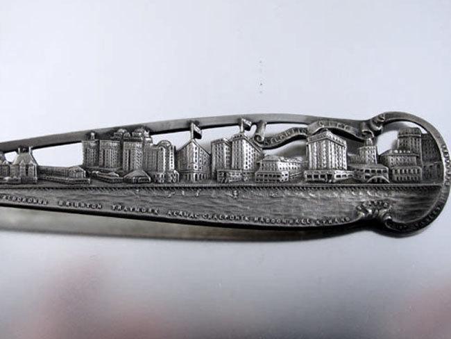 Watson 1920s Art Deco Atlantic City Boardwalk New Jersey sterling silver souvenir tea spoon- phenomenal detail