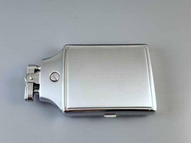 Cigarette case lighter Ronson chrome vintage Art Deco unused, new old stock, nos, tobacciana, smoking, collectibles, man cave