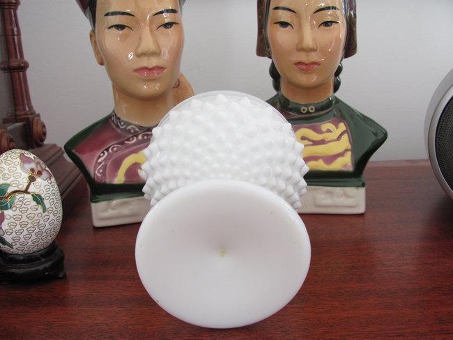 Vintage white milk glass hobnail footed compote bowl mid century / shabby chic / vintage decor / candy dish / nut dish