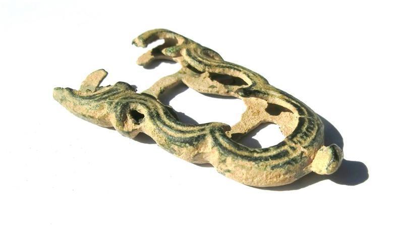 A bronze medieval sword scabbard chape - Europe - XIII Century