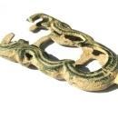A bronze medieval sword scabbard chape - Europe - XIII Century