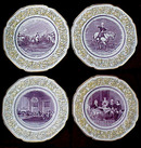 83.5388 12 Pc Bicentennial George Washington Porcelain Memorial Plate Set 1732-1932