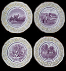 83.5388 12 Pc Bicentennial George Washington Porcelain Memorial Plate Set 1732-1932