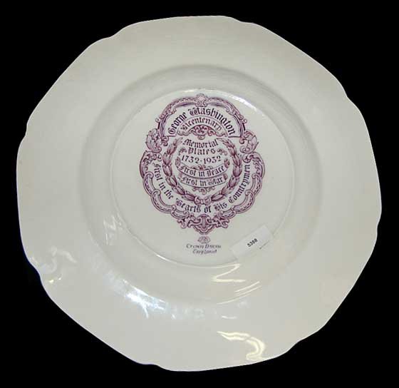 83.5388 12 Pc Bicentennial George Washington Porcelain Memorial Plate Set 1732-1932