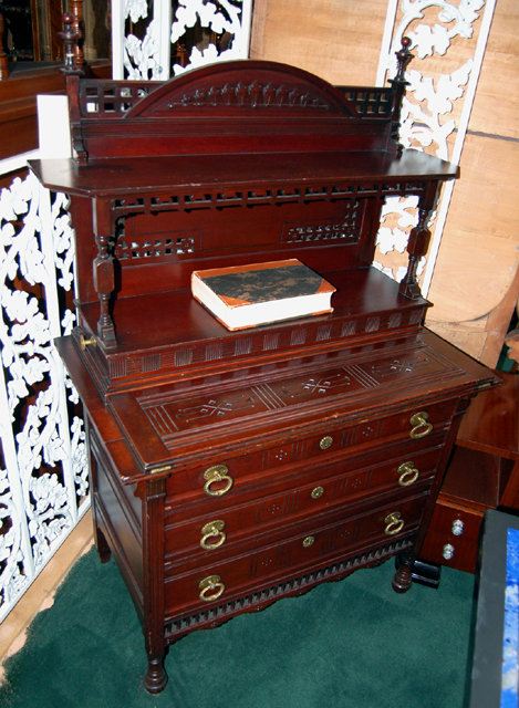 08.4599 Aesthetic Movement Mahogany Writing Desk