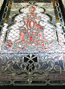 74.5454 Beveled, Stained, and Rippled Glass Window