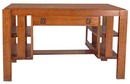 10.936 Mission Oak Desk With Center Drawer & Side Shelves