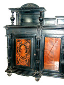 28.5423 Antique Inlaid & Ebonized Victorian Credenza c. 1880