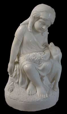 69.4522 Marble Statue of Little Girl with Dog.
