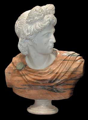 70.4242 Solid marble busts of Apollo.