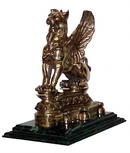 4996 Antique 19th C. Bronze Griffin Chenets