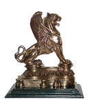 4996 Antique 19th C. Bronze Griffin Chenets