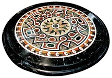 3480 48-Inch Diameter Inlaid Italian Marble Specimen Table