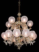 55.5555 Elegant 18-Light Two-Tier Gasoiler Chandelier.