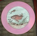 83.5586 Hand Painted 10 Pc. T&V Limoges Fish Plate Set