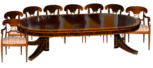 43.5780B 9 Piece Empire Dining Set c. 1910