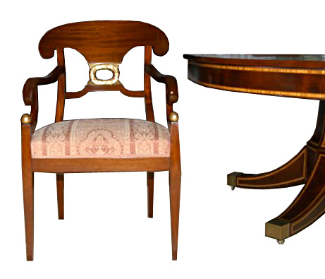 43.5780B 9 Piece Empire Dining Set c. 1910