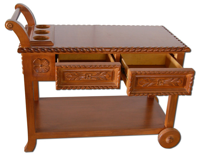 ES008 Kreiss Quality Walnut Serving Cart