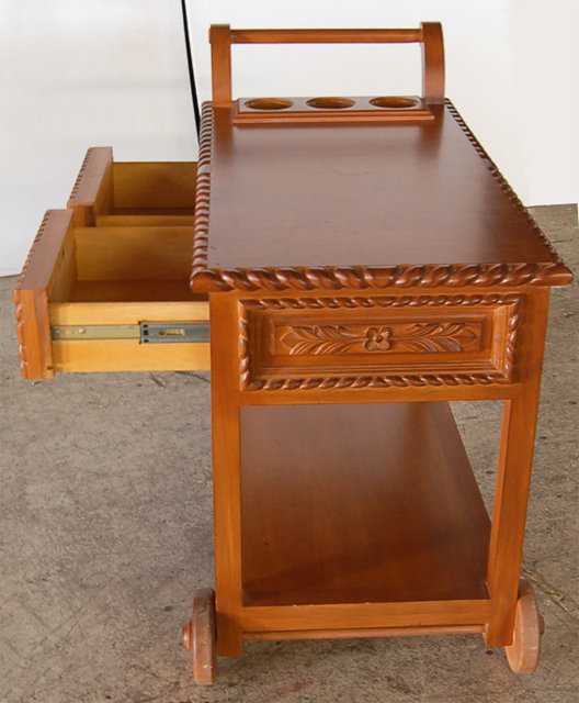ES008 Kreiss Quality Walnut Serving Cart
