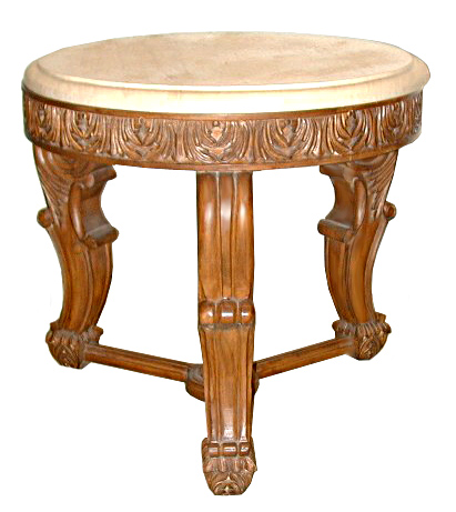 14.5618 20th C. Carved Marble Top Side Table