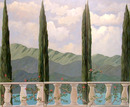 78.5612 3 Section Scenic Mural Signed: Gerry High