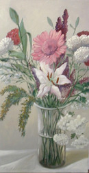 78.5611 Oil on Canvas w/Floral Scene Signed: Gerry High