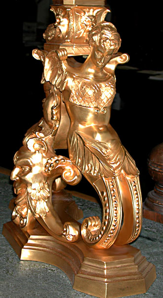 70.5622 Pair of 19th C. Figural Dore Bronze Andirons