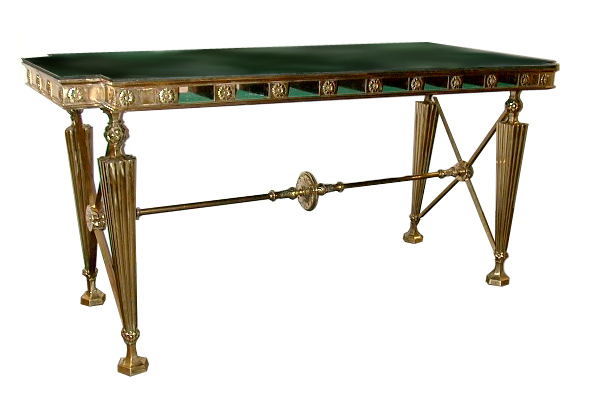 08.5626 Original 19th C. Gorham Bank Table with Marble Top