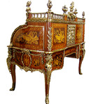06.5630 French Louis XV Inlaid Cylinder Desk