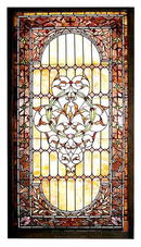 74.5644 American Leaded & Stained Glass Jeweled Landing Window