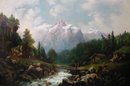 5648 19th C. Framed Oil on board Landscape Painting Signed: Mary E. Cook