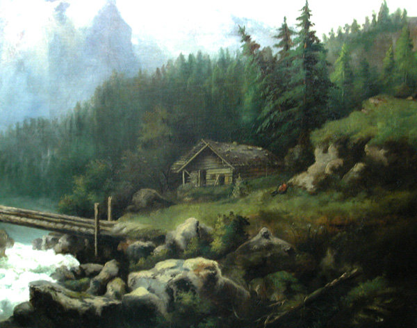 5648 19th C. Framed Oil on board Landscape Painting Signed: Mary E. Cook