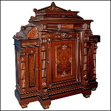 28.2697 Antique Rosewood Renaissance Revival Marquetry Cabinet