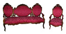 36.105 2 PC. ROSEWOOD ROCOCO PARLOUR SUITE BY GALUSHA c. 1860