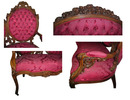 36.105 2 PC. ROSEWOOD ROCOCO PARLOUR SUITE BY GALUSHA c. 1860