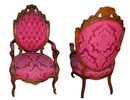 36.105 2 PC. ROSEWOOD ROCOCO PARLOUR SUITE BY GALUSHA c. 1860