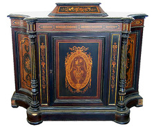 27.9166 Inlaid & Ebonized Cabinet w/Bronze Trim.