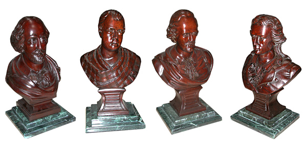 70.5701 Four Figural Walnut American Victorian Carved Busts